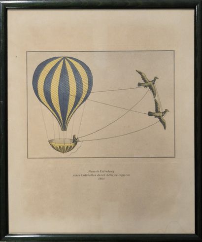 Réunion de 6 gravures en couleurs encadrées...