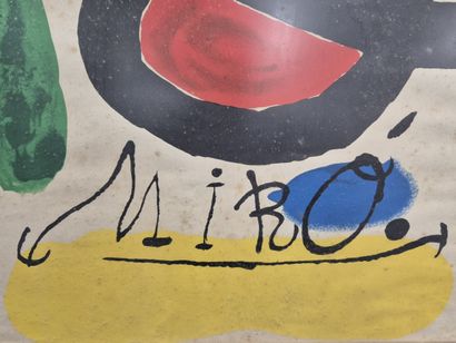 D'après Joan MIRO 
Lithographie en couleurs...