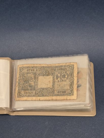 Lot de billets de banque divers dont 1 billet...