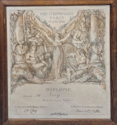 VIIIème Olympiade de Paris 1924. 
Diplôme...