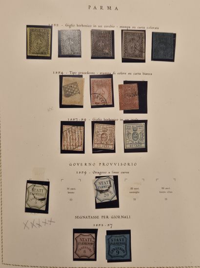 Dans un classeur, collection de timbres des...
