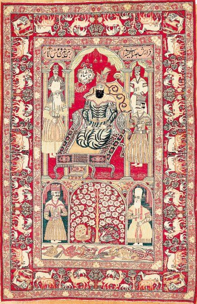 Tapis d'Orient probablement Téhéran à décor...
