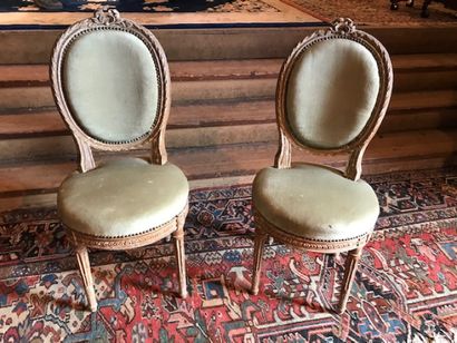Medallion-back low chair in nasturtium lacquered...