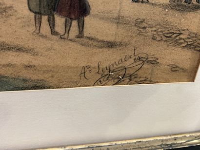 A LEYNAERT - View of a port
Charcoal drawing...