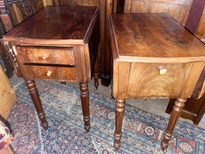A pair of mahogany and mahogany veneered...