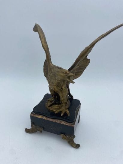 A bronze eagle on a marble base
(completely...