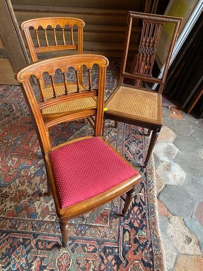 A SUITE OF 3 OPENWORK CHAIRS IN NATURAL MOLDED...