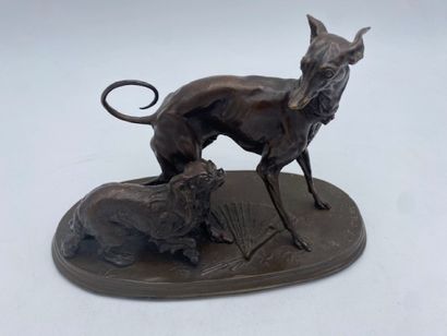 After Pierre-Jules MENE - The greyhound and...