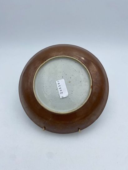 CHINA
Porcelain round soup plate with polychrome...