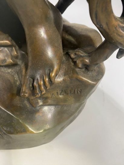 After Eugène-Antoine AIZELIN - Nymph of Diana
Bronze...