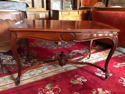 Moulded mahogany and mahogany veneer middle...