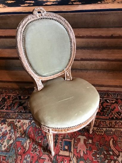 Medallion-back low chair in nasturtium lacquered...