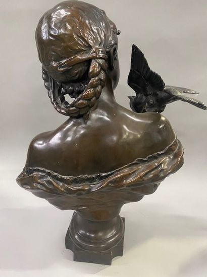 After Auguste Moreau - Bust of a young woman...