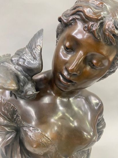 After Auguste Moreau - Bust of a young woman...