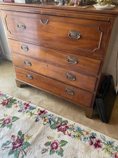 An English mahogany and mahogany veneered...