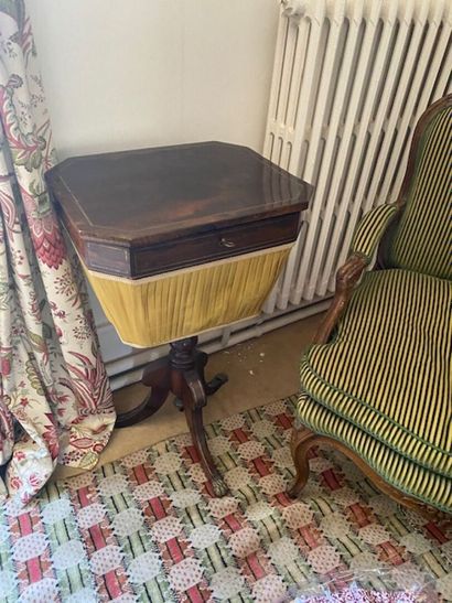 A knitting cabinet in rosewood and Sycamore...