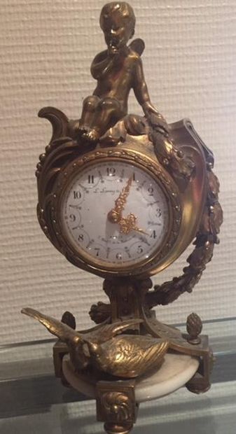 Gilt bronze and chased clock 
LEROY à Paris...