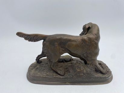 After Jules MOIGNIEZ - A pointing dog
Bronze...