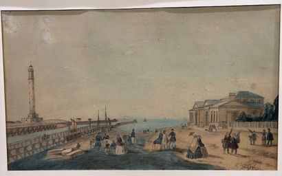 A LEYNAERT - View of a port
Charcoal drawing...