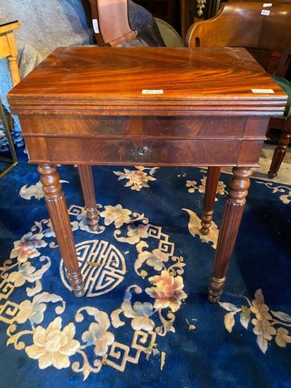 Mahogany and mahogany veneer game table
Opens...