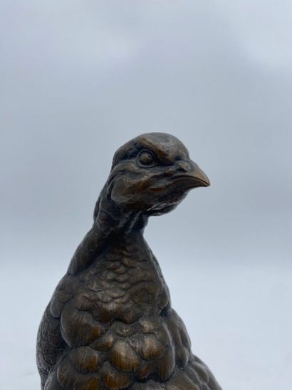 After Ferdinand PAUTROT - A partridge
Bronze...