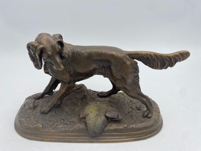 After Jules MOIGNIEZ - A pointing dog
Bronze...