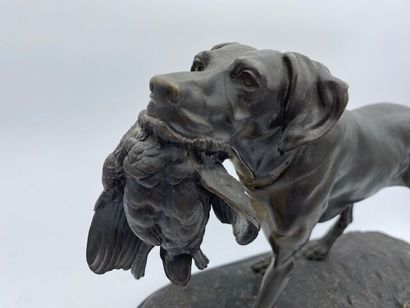Jules MOIGNIEZ (1835-1894)
Stopping dog
Bronze...