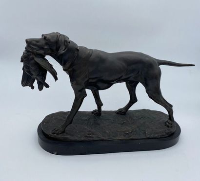 Jules MOIGNIEZ (1835-1894)
Stopping dog
Bronze...