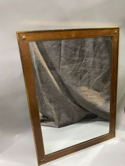 A mahogany and mahogany veneer mirror with...