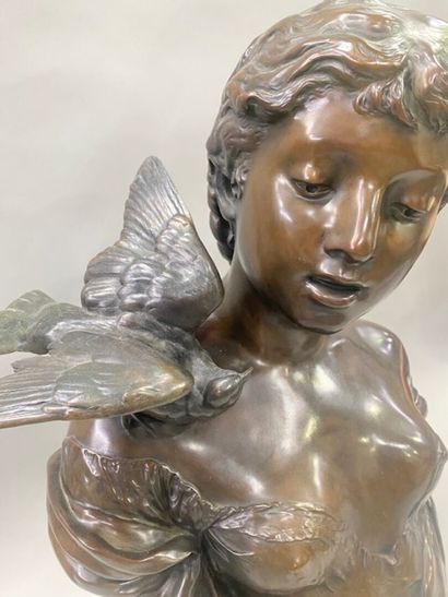 After Auguste Moreau - Bust of a young woman...