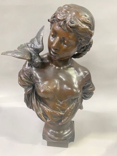 After Auguste Moreau - Bust of a young woman...