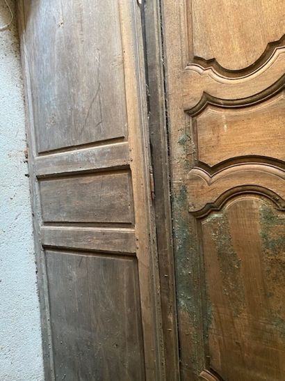 A molded natural wood armoire 
19th cent...