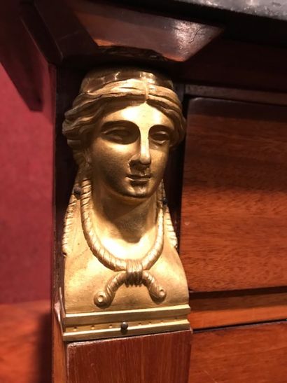 Mahogany and mahogany veneer secretary with...