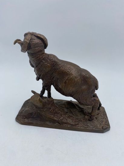 After Pierre-Jules MENE - Ibex 
Bronze with...