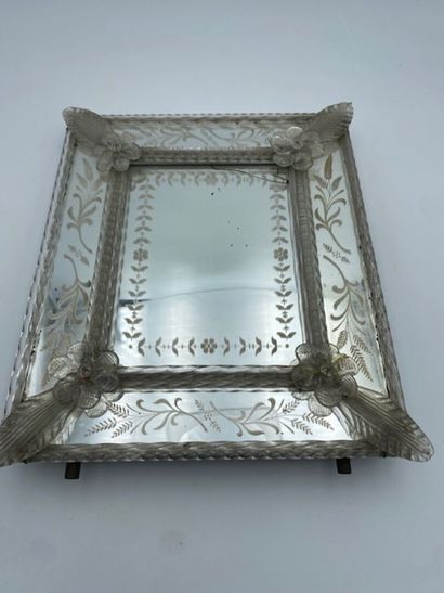A dressing table mirror in pâte de verre...