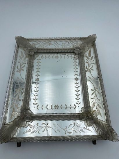A dressing table mirror in pâte de verre...