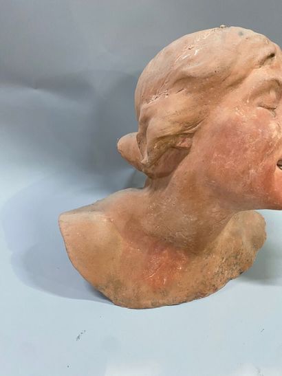 A.DUCRET 
Bust of a smiling young girl in...