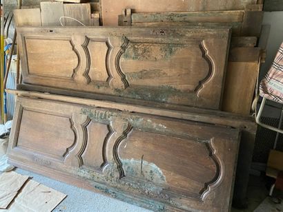 A molded natural wood armoire 
19th cent...
