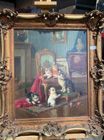 Léon HUBERT (1858 - 1928)
Kittens in the...