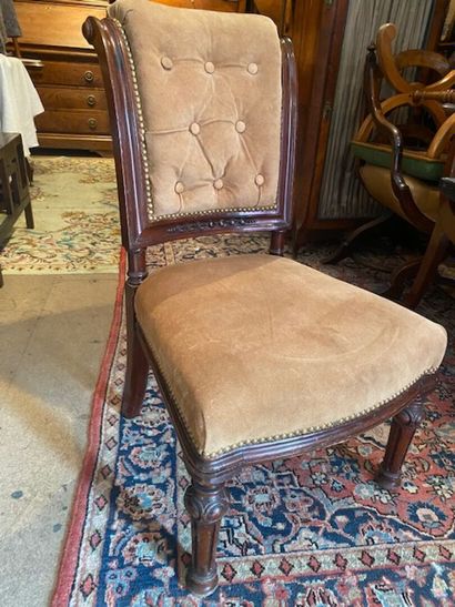 A mahogany and mahogany veneer chair - English...