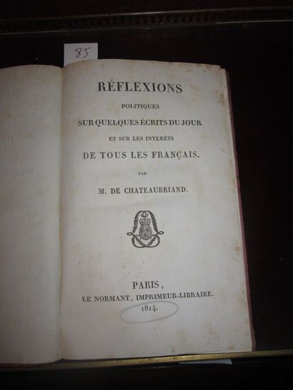 CHATEAUBRIAND: Réflexions politiques sur...