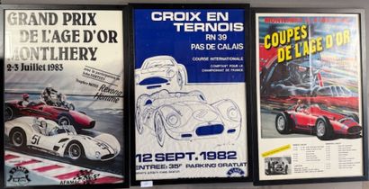 Trois affiches : Grand Prix de l'Age d'Or...