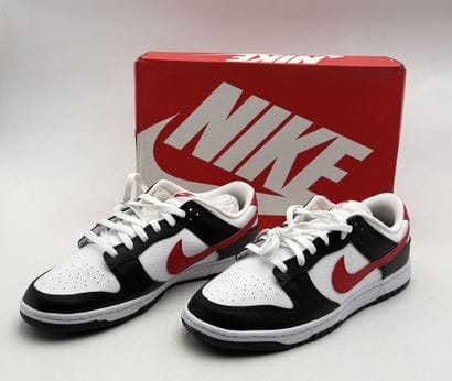 NIKE 
Pair of white, red, and black DUNK...
