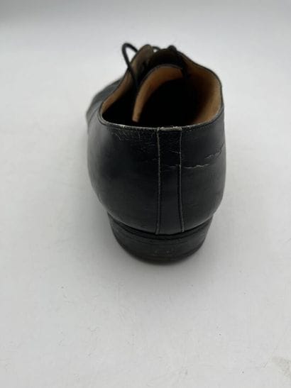 J. M. WESTON 
Pair of black leather derbies...