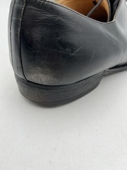 J. M. WESTON 
Pair of black leather derbies...