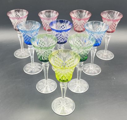SAINT LOUIS CRYSTAL 
Set of ten VOLOGNE-model...