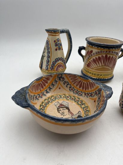 HENRIOT QUIMPER FRANCE. 
Set of six white...