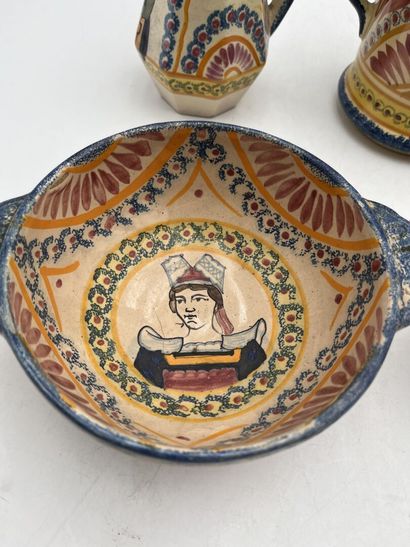 HENRIOT QUIMPER FRANCE. 
Set of six white...