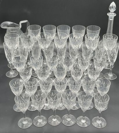 SAINT-LOUIS. 
A 47-piece cut crystal serving...
