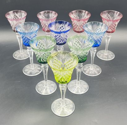 SAINT LOUIS CRYSTAL 
Set of ten VOLOGNE-model...